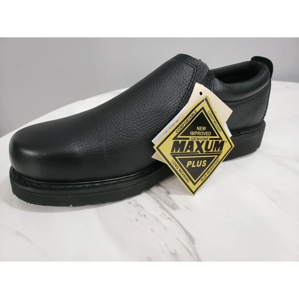 Responder Work America Men's Black Leather Upper Slip On Work Shoes Size 13 WIDE
